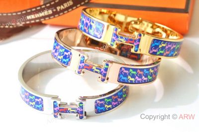 New Copy Hermes Clic-Clac H Bracelet Camouflage Enamel Hardware Bangle